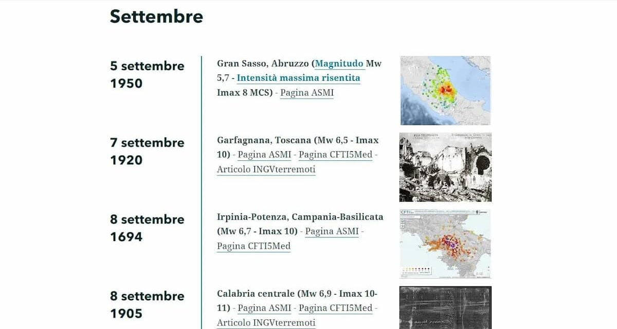 INGV, un calendario per ricordare i forti terremoti del passato